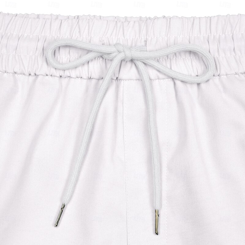 Men's Athletic Shorts Shorts Running Shorts Casual Shorts Pocket Drawstring Side Stripe Plain Breathable Quick Dry Knee Length Sports Outdoor Daily Gym Fashion Streetwear Black White3