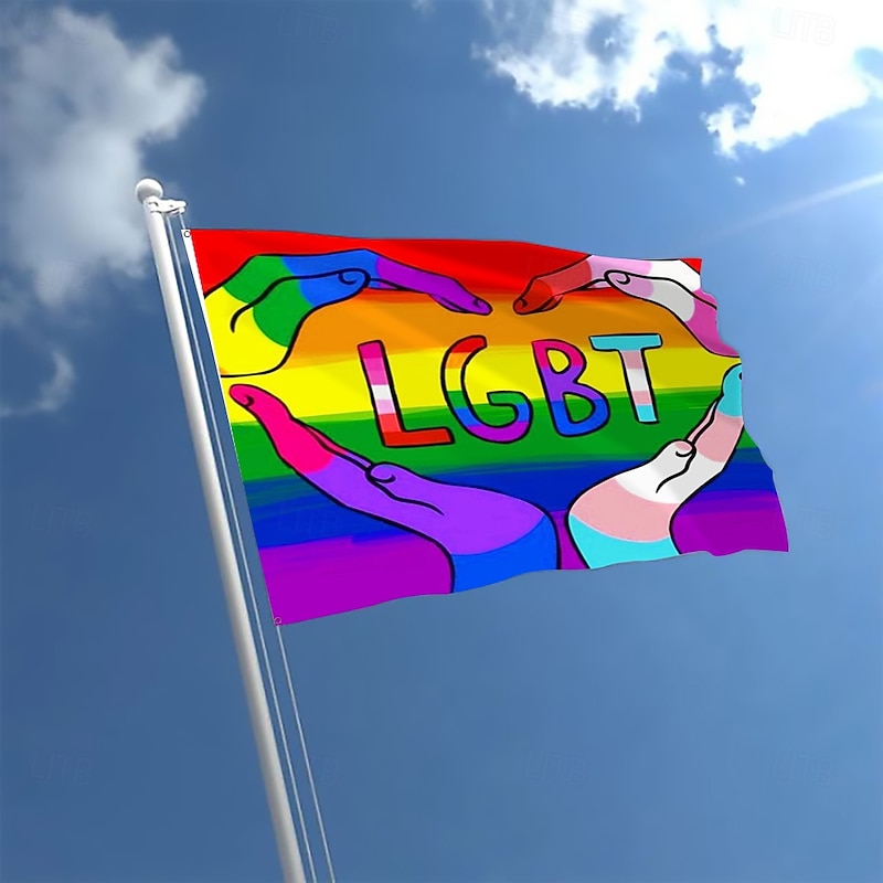 June Pride Month LGBTQ LGBT Pride Flag Rainbow Outdoor Indoor with Grommets House Yard Garden Decorations Holiday Banner Sign Happy Pride4