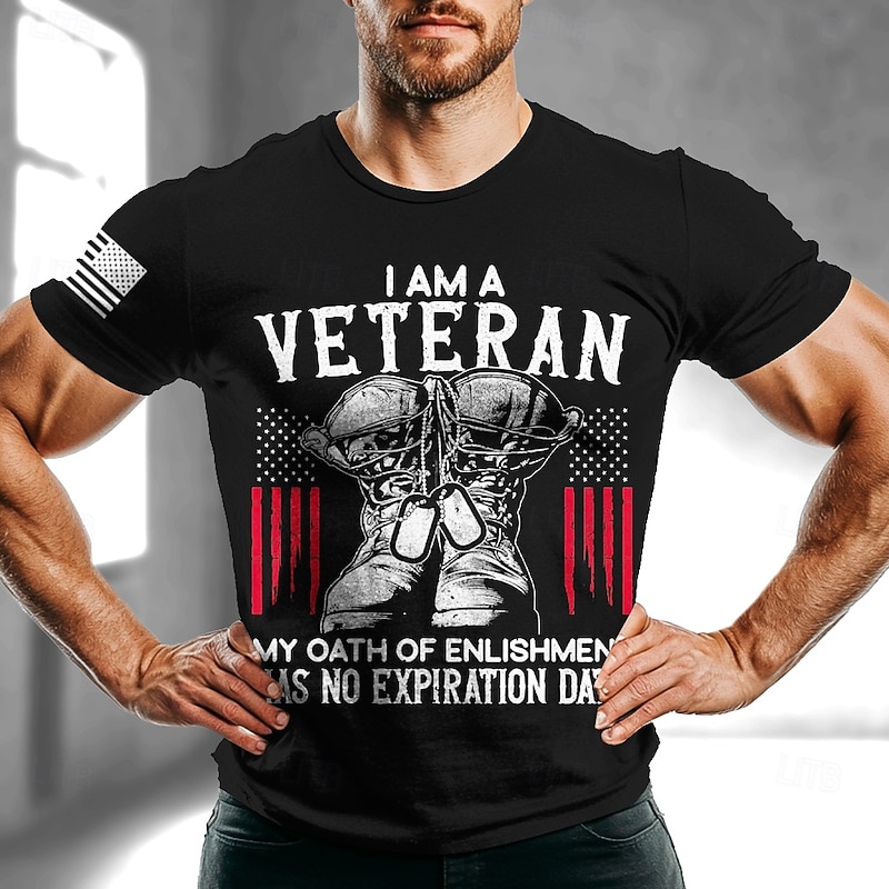 Patriotic T Shirts For Men Let's Go Taco T Shirt Short Sleeve T shirt 3D Print Crew Neck Shirt Fashion Daily Basic Street Casual Daily Black Green Summer Spring All Seasons Clothing Apparel S M