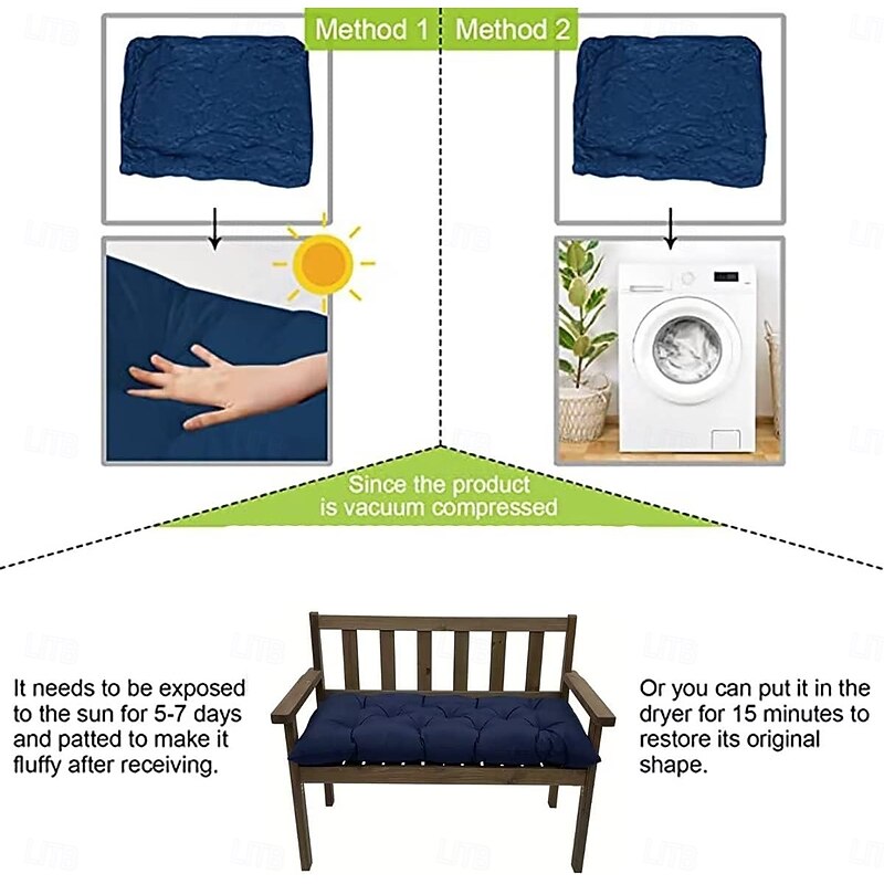 100% Waterproof Sun-proof Outdoor Chair Cushions Wooden Chair Cushion Bench Cushion Swing Chairn Non-removable For Outdoor Patio Garden Lawn Yard3