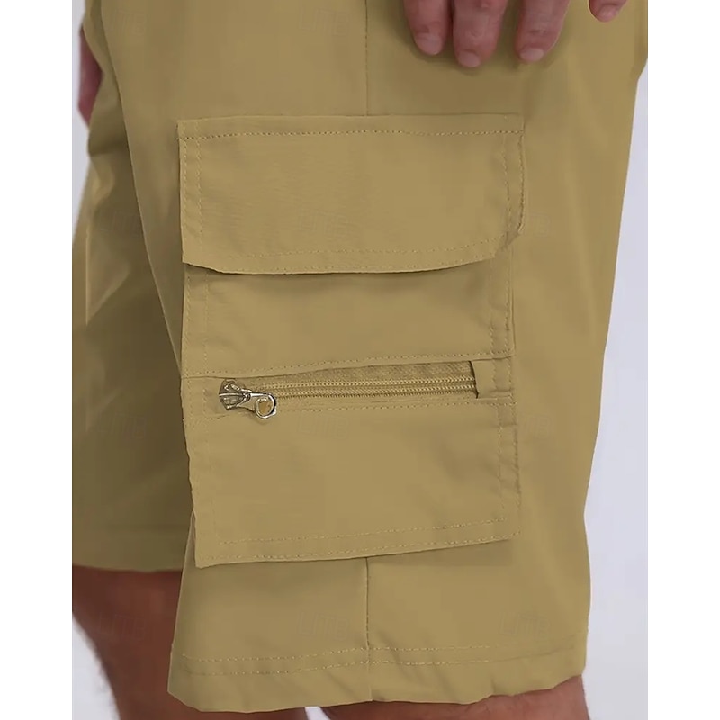 Men's Cargo Shorts Shorts Summer Shorts Drawstring Elastic Waist Multi Pocket Eagle National Flag Comfort Wearable Knee Length Outdoor Sport Daily Fashion Casual Black Navy Blue4