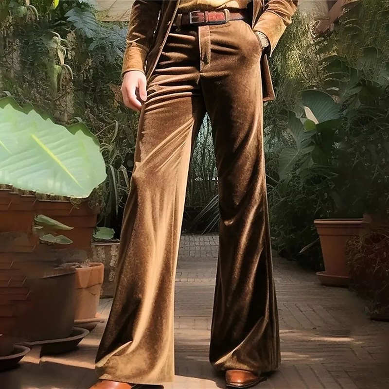 Retro Vintage 1970s Trousers Bell Bottom Pants Flared Trousers Hippie Disco Fancy Dress Men's Halloween Carnival Performance Party Dailywear Adults' Pants2
