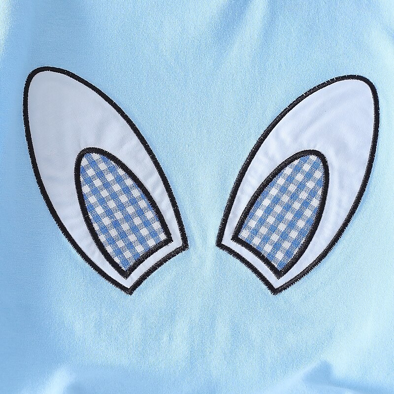 2 Pieces Kids Girls' Rabbit Print T-shirt & Shorts Set Short Sleeve Cute Outdoor 4 years+ Summer Blue4