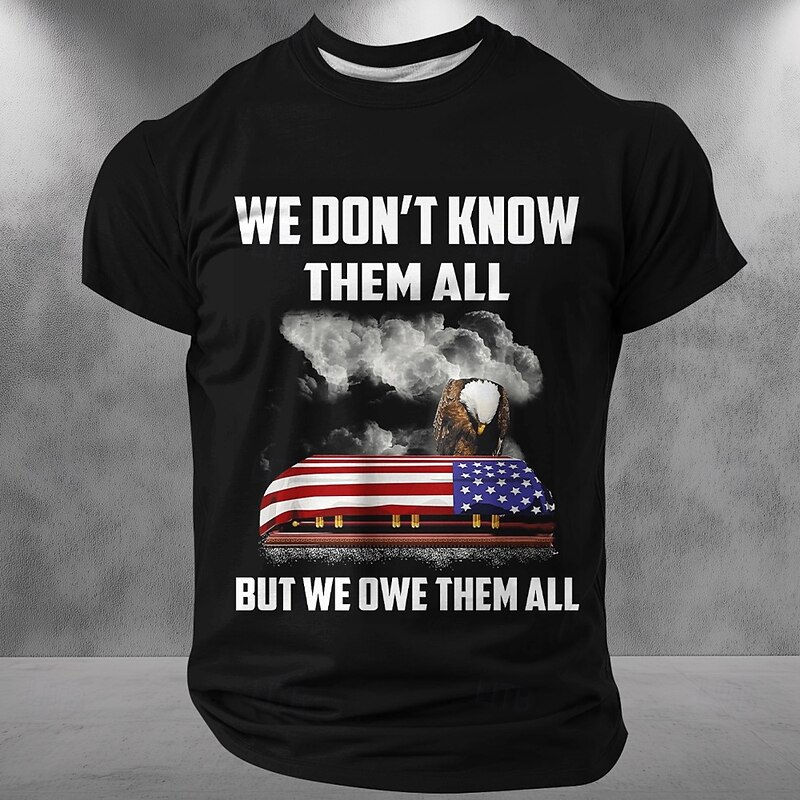 Patriotic T Shirts For Men American US Flag T Shirt Short Sleeve T shirt 3D Print Crew Neck Shirt Fashion Daily Basic Street Casual Daily Black Red Blue Summer Spring All Seasons Clothing Apparel