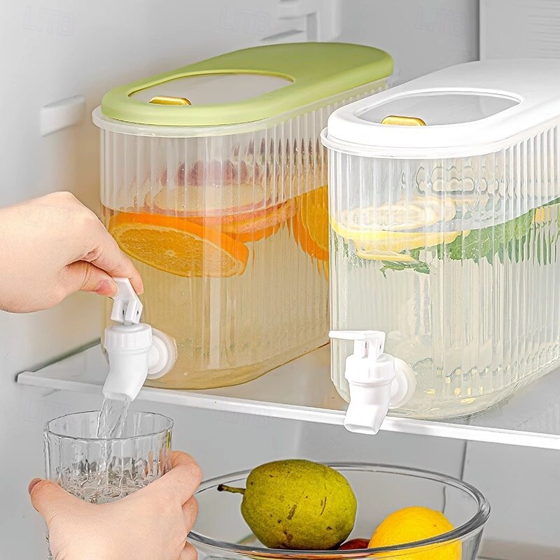 Drink Dispenser for Fridge, Beverage Liquid Drink Container for Party, 1 Gallon, Cold Water Pitcher Lemonade Stand Juice Jug with Spigot