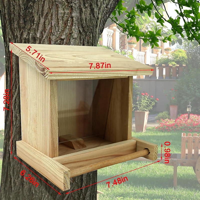 Wooden Bird Nest, Parrot and Pigeon Outdoor Nesting Box, Creative Garden Bird Feeder for Birds and Insects, Yard and Landscape Decor2