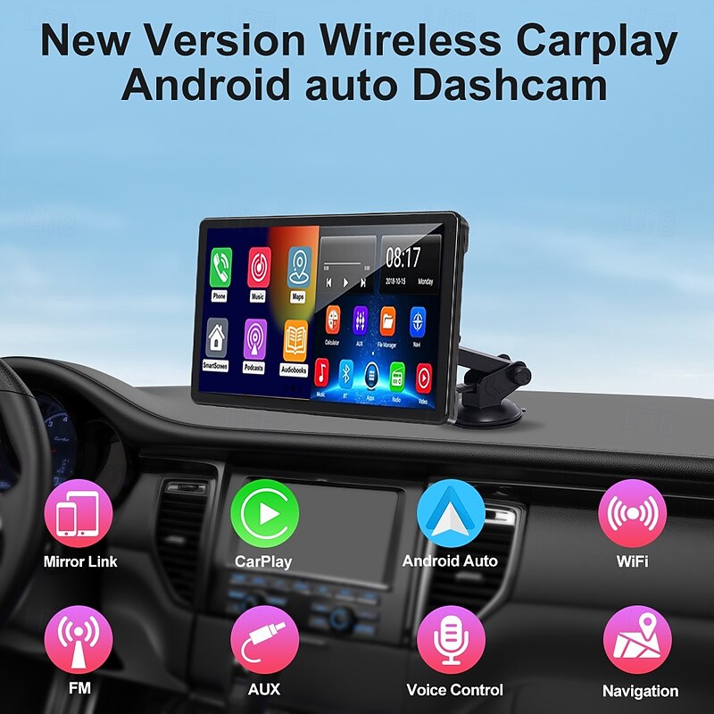 4K Portable Screen for Car 9 Inch HD Touch Screen Wireless Car Play with Backup Camera Voice Control FM WiFIMirror Link for Apple Carplay/Android Auto2