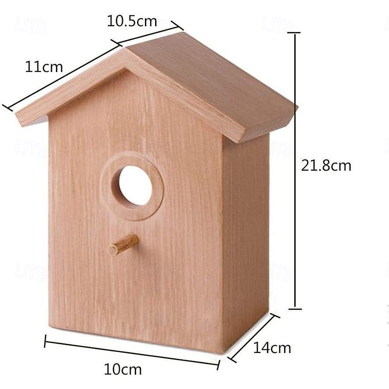 Outdoor Wooden Birdhouse with Suction Cups, DIY Hanging Bird Nest and Feeder,Garden Decoration Window-Mounted Bird House for Wild Birds, Backyard Garden Bird Watching4