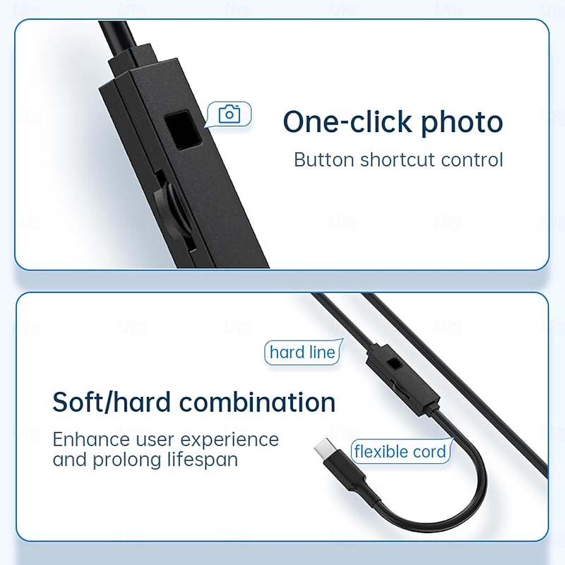 Endoscope Camera with Light Waterproof Snake Inspection Endoscope with 8 LED Lights 2.0 Megapixel HD Camera for iOS & Android Phones4