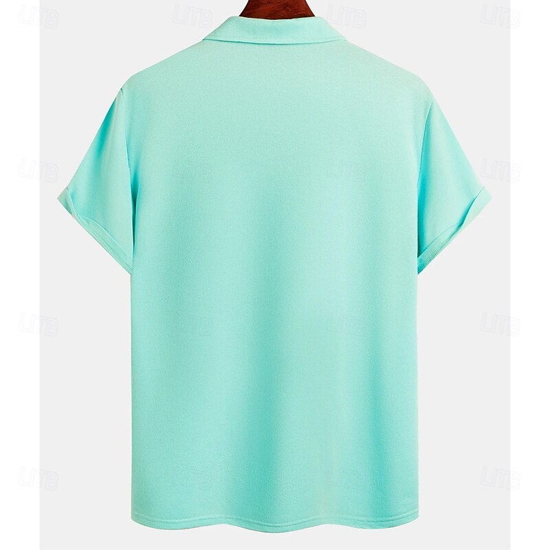 Men's Graphic Polo Short Sleeve Polo Shirts Collared Shirts Casual Resort School Outdoor Daily Wear Home Wear 3D Print Summer Spring Fall Blue2