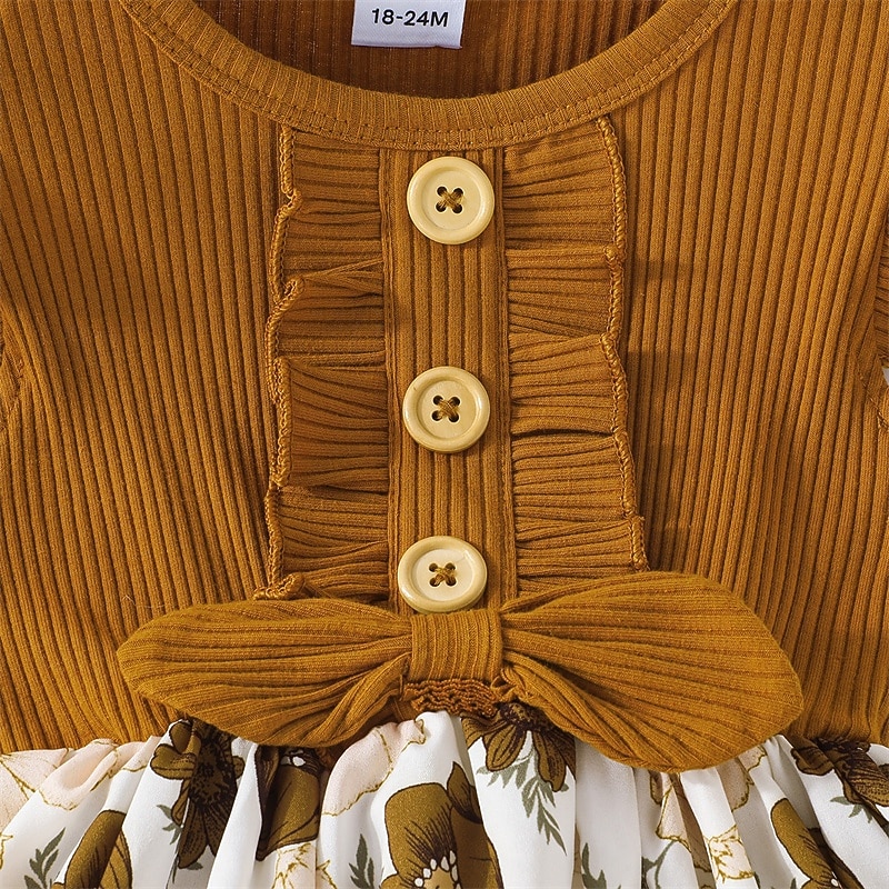 Kids Girls' Dress Floral Dress Flower Sleeveless Outdoor Casual Ruffle Fashion Daily Cotton Knee-length Casual Dress A Line Dress Summer 4 years+ Black Pink Wine4