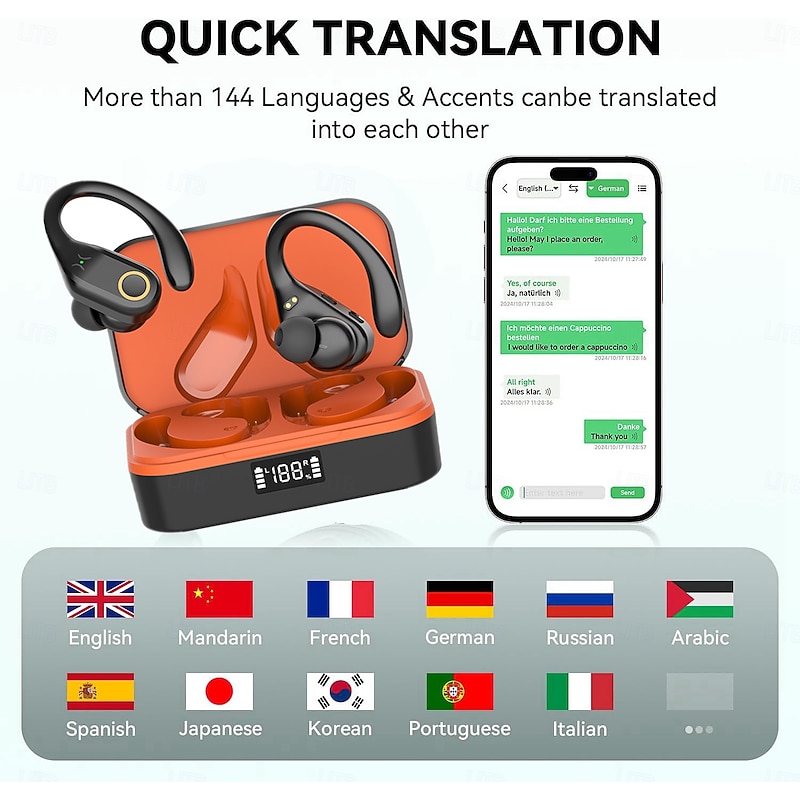 YW02 True Wireless Headphones TWS Earbuds Ear Hook Bluetooth 5.3 Stereo Surround sound Built-in Mic for Apple Samsung Huawei Xiaomi MI  Yoga Fitness Gym Workout Mobile Phone2