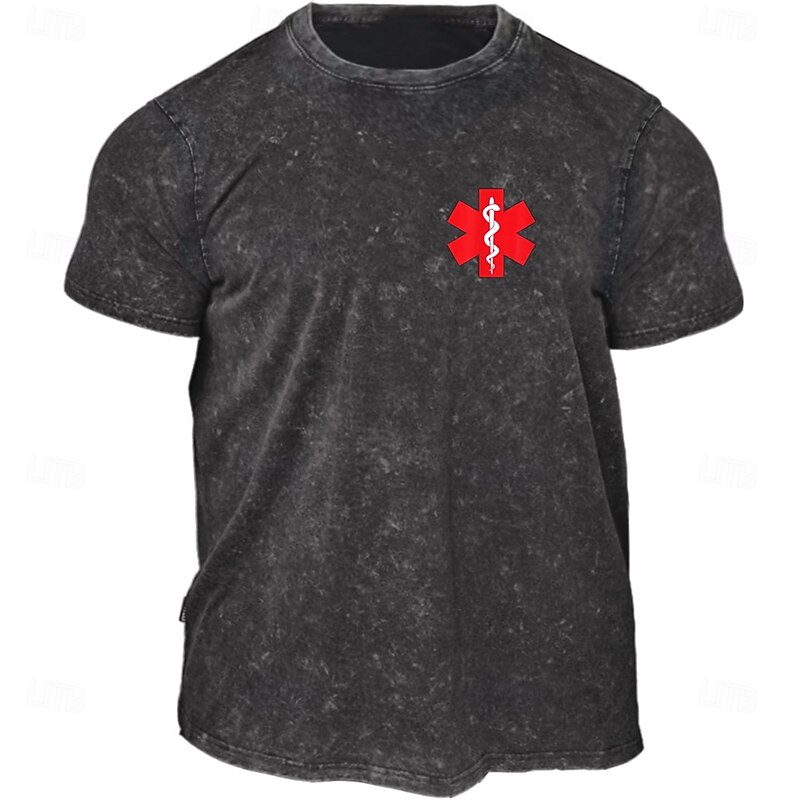 Men's Funny Emotional Support Human Do Not Pet Graphic T-Shirt, Pet Lover Humor Short Sleeve Vintage Wash Tee2