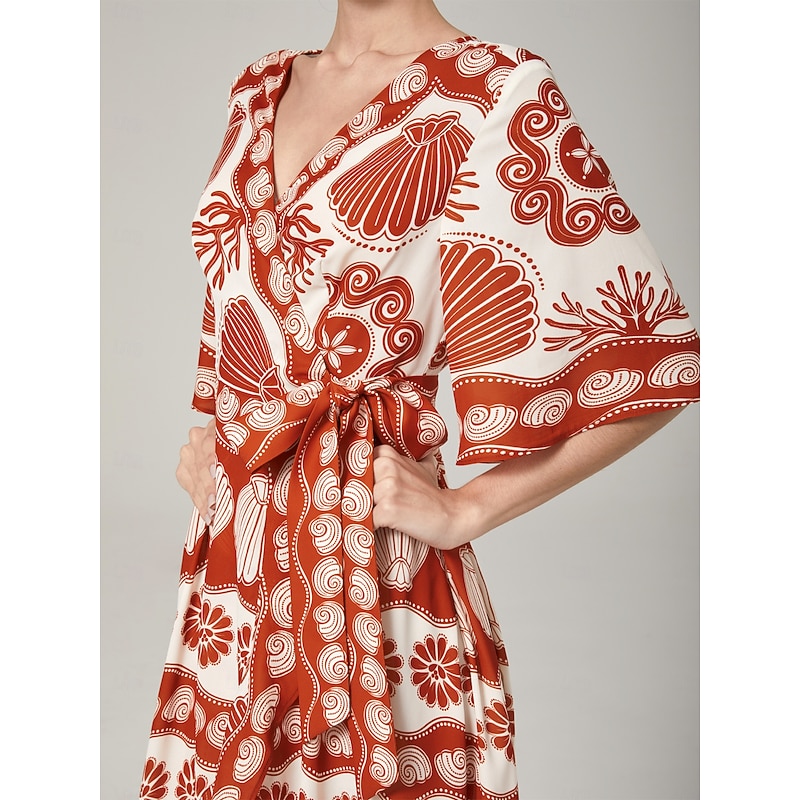 Ocean elements holiday print dress3