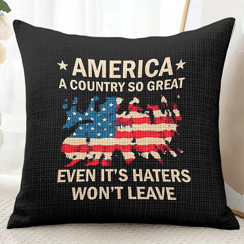 American Decorative Toss Pillows Cover 1PC Independence Day Soft Square Couch Cushion Case Pillowcase for Bedroom Livingroom Sofa Chair Veteran Gift2