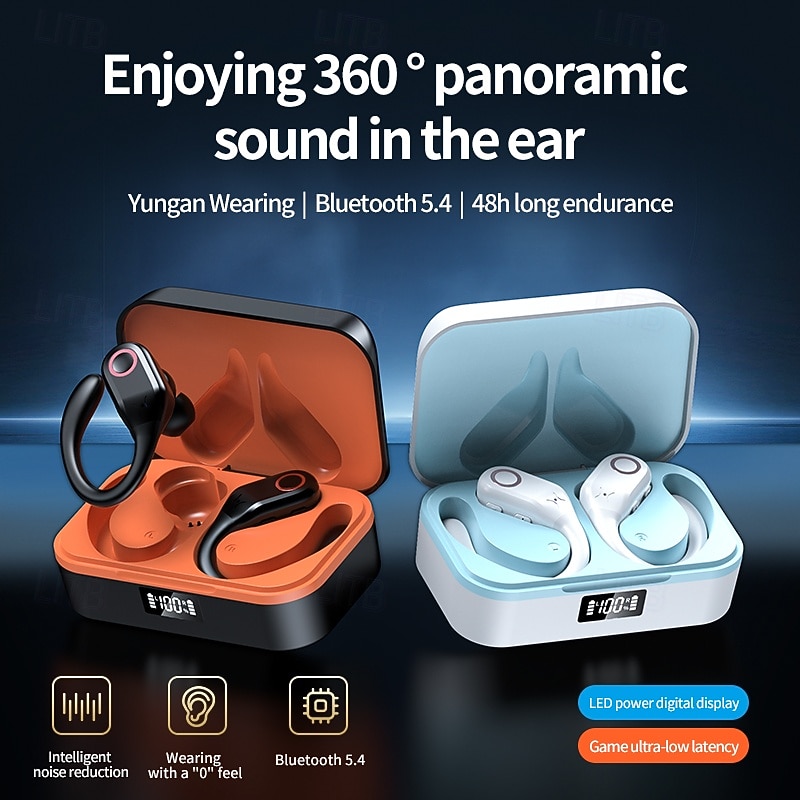 YW02 True Wireless Headphones TWS Earbuds Ear Hook Bluetooth 5.3 Stereo Surround sound Built-in Mic for Apple Samsung Huawei Xiaomi MI  Yoga Fitness Gym Workout Mobile Phone3
