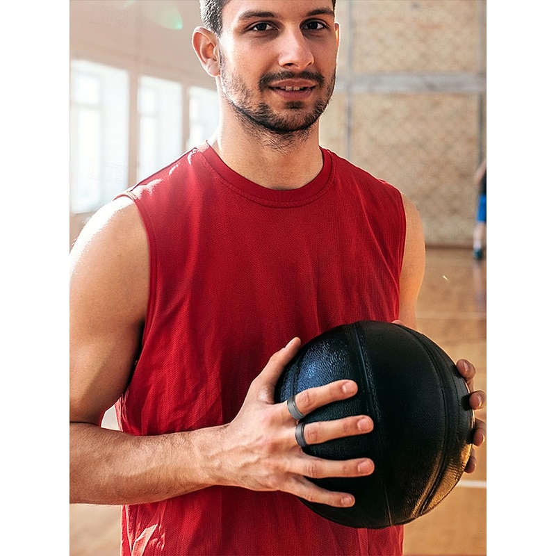 Matte Black Silicone Ring for Men – Comfortable & Durable Wedding Band, Stylish Rubber Ring for Active Lifestyle, Sports, Work & Daily Wear3