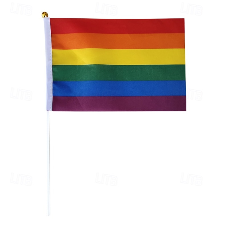 June Pride Month Rainbow Pride Flag Decorations Hand Held Small LGBTQ Gay Lesbian Bisexual Pansexual Transgender Happy Pride4