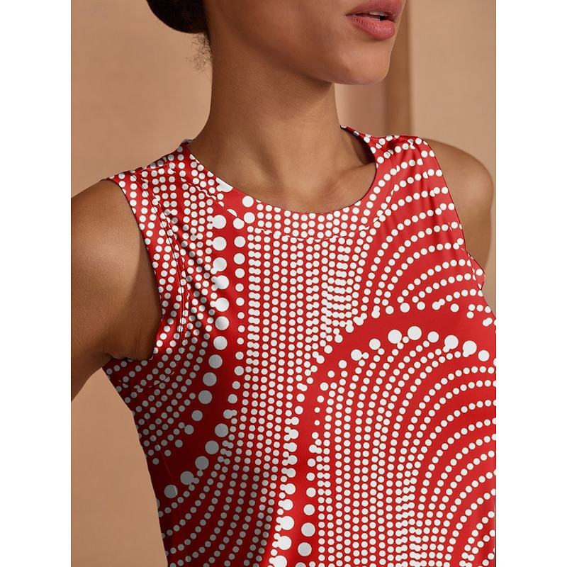 Women's Tennis Shirt Red Sleeveless Top Ladies Golf Attire Clothes Outfits Wear Apparel3
