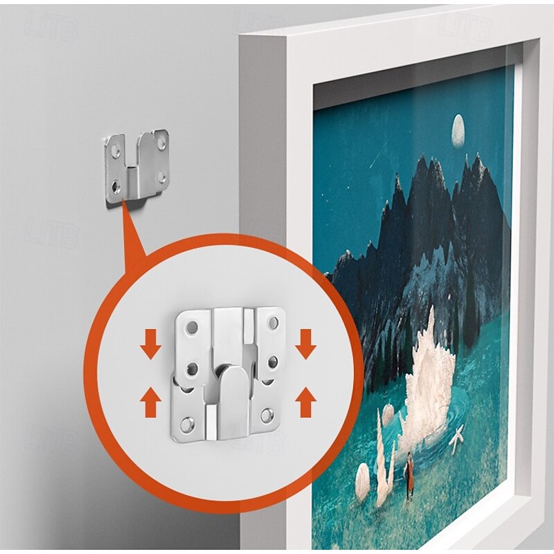 20 Pcs Heavy-Duty Metal Picture Hangers Contemporary Style Locking Wall Mount Brackets for Frames Furniture & Bed Corners Easy Install Hooks