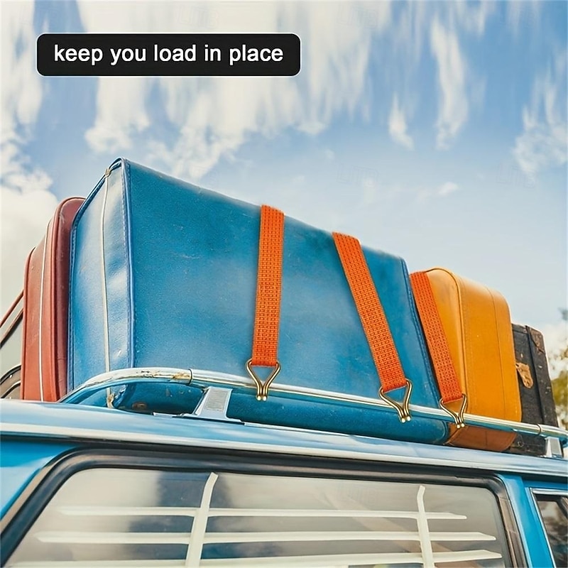 1Count Heavy-Duty Ratchet Tie Down Straps - 1in x 16Ft 5000 LBS Break Strength Double J Hook Cargo Securing Moving And Hauling Essentials For Trucks Trailers And Boats3