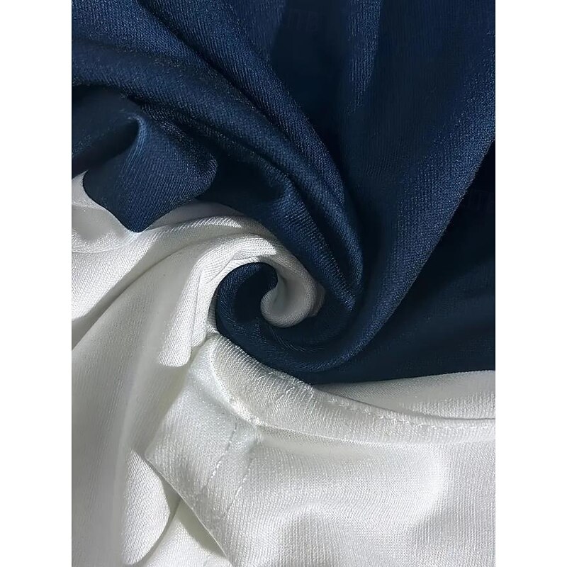 Women's Hooded Sweatshirt Jacket Long Sleeve Zip Up Hoodie With Pocket Lightweight Casual Micro-elastic Oversized Geometric Striped Active Vintage Sports Drawstring Front Pocket Navy Blue Spring Fall3