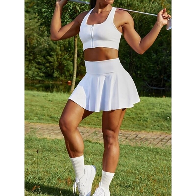 Women's Skort Short Skirt Sweatpants Skort Fashion Streetwear Casual Short High Waist Plain Elastic Waistband Comfy Soft Comfortable High Elasticity Outdoor Street Sports Black White Pink Summer4