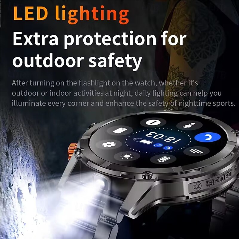 CF55 Smartwatch Heart Rate Sleep Monitoring Bluetooth Call LED Flashlight Information Push Sports Watch3