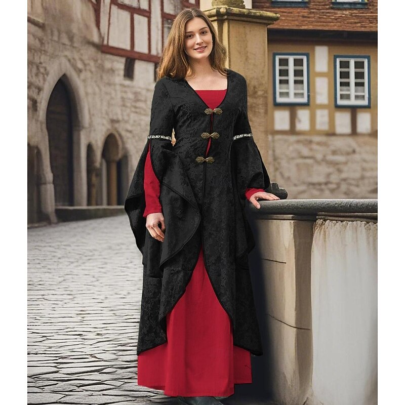 Retro Vintage Medieval Renaissance Dress Prom Dress Viking Celtic Knight Fancy Dress Women's Celtic Royal Halloween Carnival Performance Party LARP Adults' Dress3