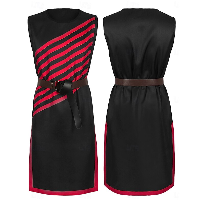 Vintage Medieval Renaissance Shirt Tunic Pirate Viking Crusader Striped Round Neck Fancy Dress Men's Viking Fantasy Halloween Carnival Masquerade Event / Party Stage LARP Adults' Shirt4