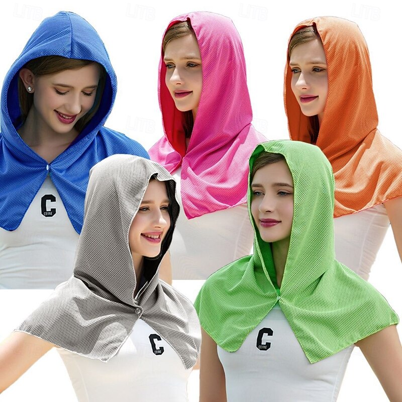 Cooling Hoodie Towel Absorbent Quick-Drying Cooling Towels for Neck and Face UV Sun Protection Cooling Neck Wraps Sport Head Cooling Towel Hot Weather