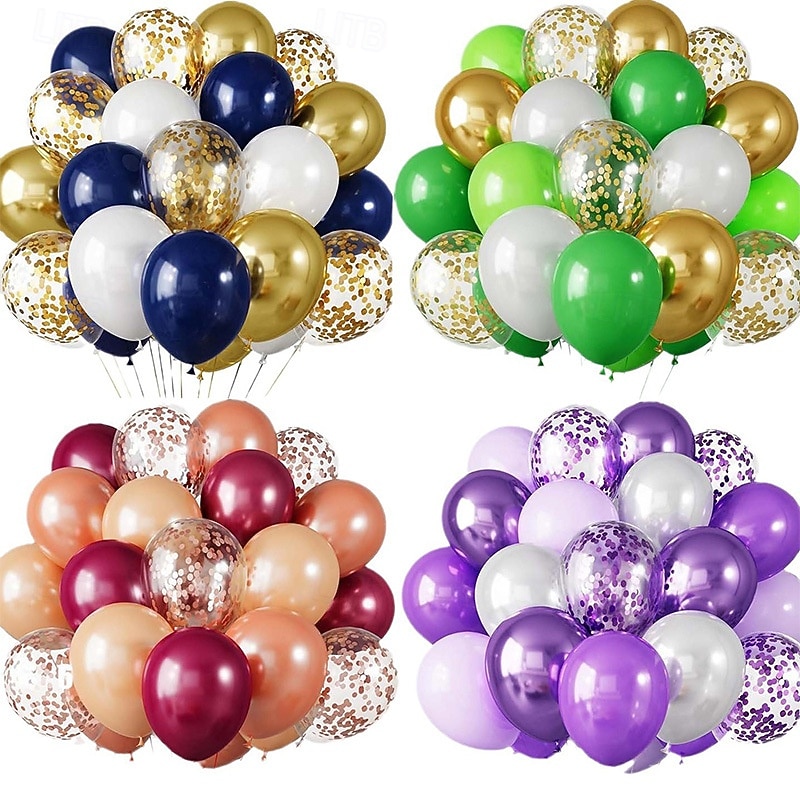 Birthday Party 30-Pc Balloon Set Glitter Balloons Happy Birthday Multiple Colors Available2