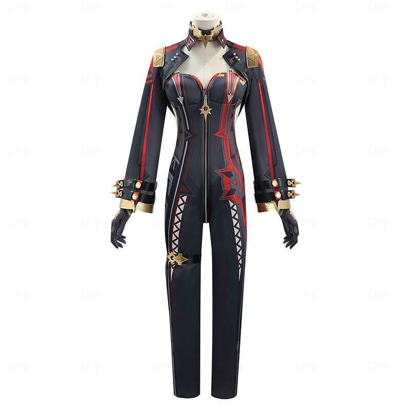 Genshin Impact Mavuika Anime Cosplay Costume Cosplay Wigs Cosplay Suits Cosplay Wigs Halloween Masquerade Performance Party Coat Leotard / Onesie Gloves For Women's Adults'