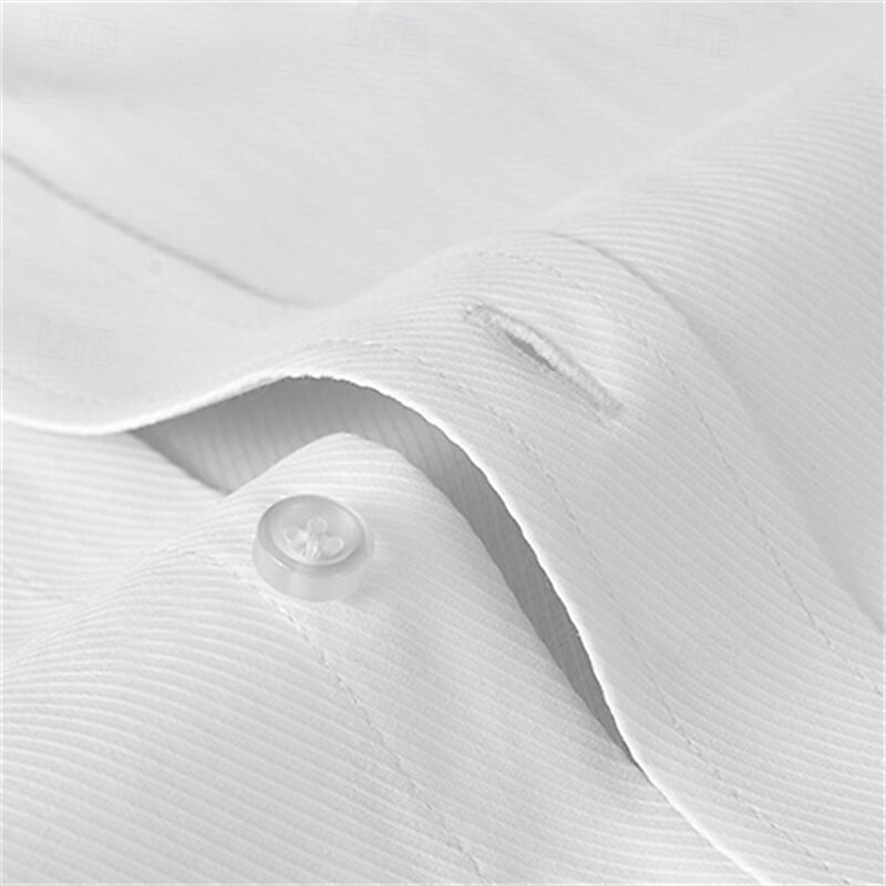 Men's Dress Shirt Non Iron Shirt Plain Wedding Outdoor Black White Blue Sky Blue Short Sleeve Spread Collar Summer Spring Clothing Apparel4