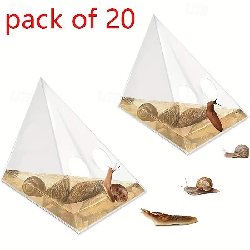 20 Pieces of Disposable Outdoor Garden Snail and Slug Traps - help You Solve The Snail and Slug Problem - PE Material No Electricity Required