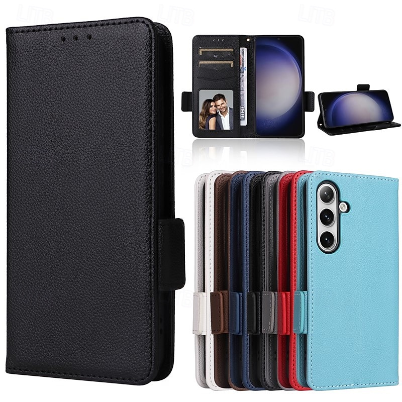 Phone Case For Samsung Galaxy S25 S24 S24 FE S23 S22 S21 Ultra Plus A55 5G A35 5G A25 A15 Flip Cover with Stand Holder Magnetic with Wrist Strap Retro TPU PU Leather