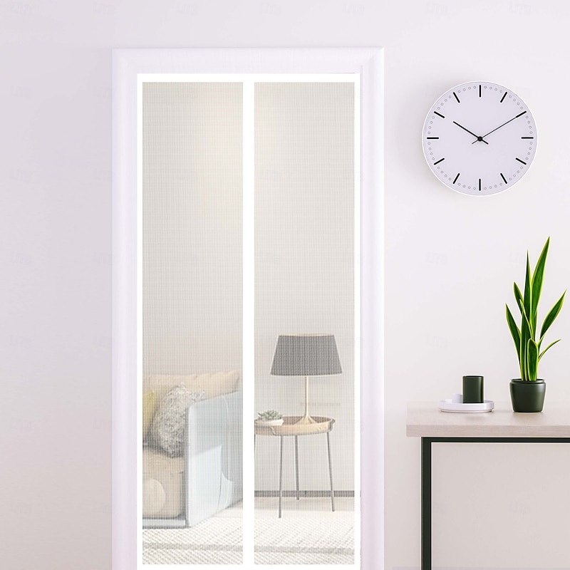 Hands Free Mesh Screen Door Net Door Magic Curtain with Heavy Duty Magnets Full Frame Velcro Mesh Curtain fit up to 34x82 Inches Door4