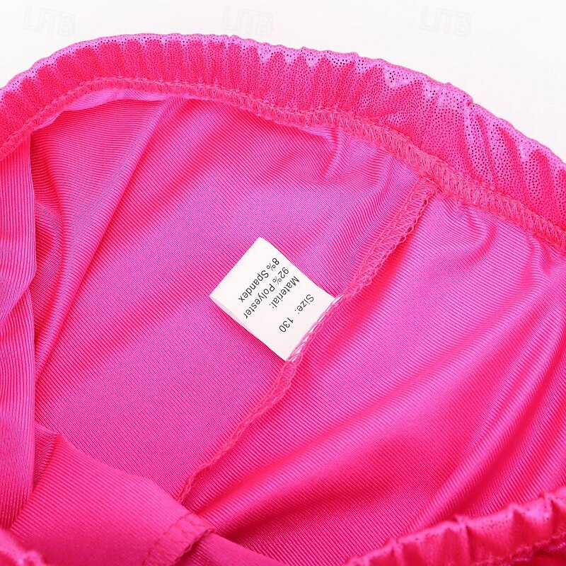 Kids Girls' Leggings Solid Color Daily School 4-12 Years Summer Silver Black Pink3