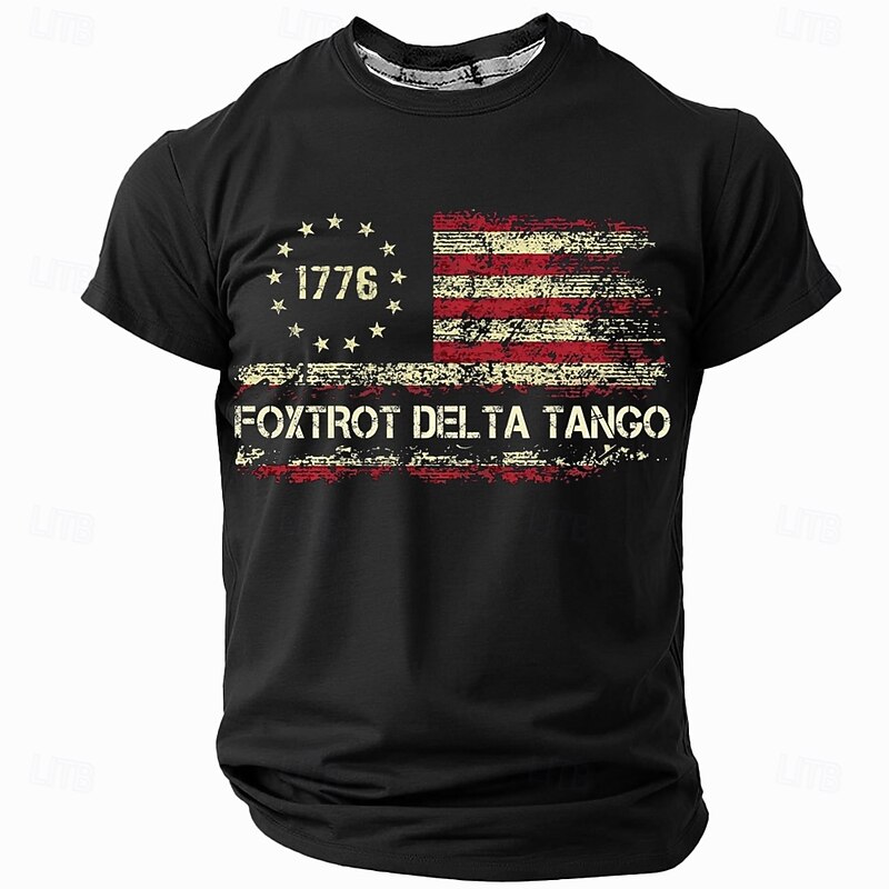 Patriotic T Shirts For Men Deporting Letter Print T shirt Tee Top 100% Cotton Short Sleeve Graphic Shirt Black Army Green Dark Blue Comfortable Tee Street Sports Outdoor Fashion Designer Clothing3