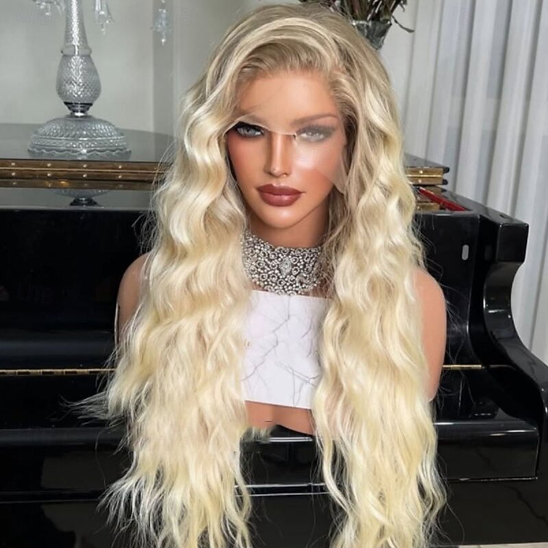 Unprocessed Virgin Hair 5x5 Closure 13x4 Lace Front Wig Layered Haircut Brazilian Hair Natural Wave Blonde Wig 130% 150% Density Ombre Hair Natural Hairline 100% Virgin Glueless For Women Long Human3