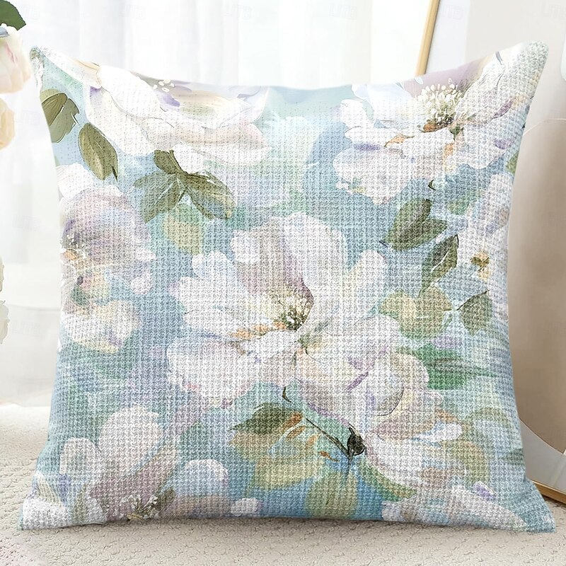 Floral Decorative Toss Pillows Cover 1PC Soft Square Couch Cushion Case Pillowcase for Bedroom Livingroom Sofa Chair Spring Summer2