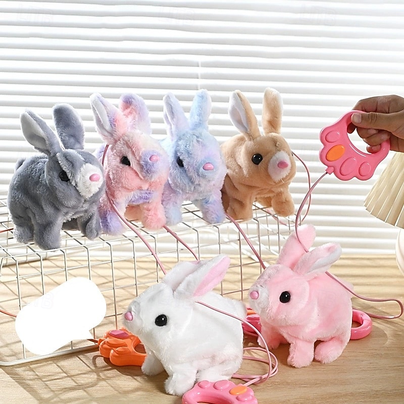 My Realistic Bunny Toy Interactive Electronic Pet Toys Bunnies can WalksEaster Plush Stuffed Bunny Toy Educational Toys for Kids2