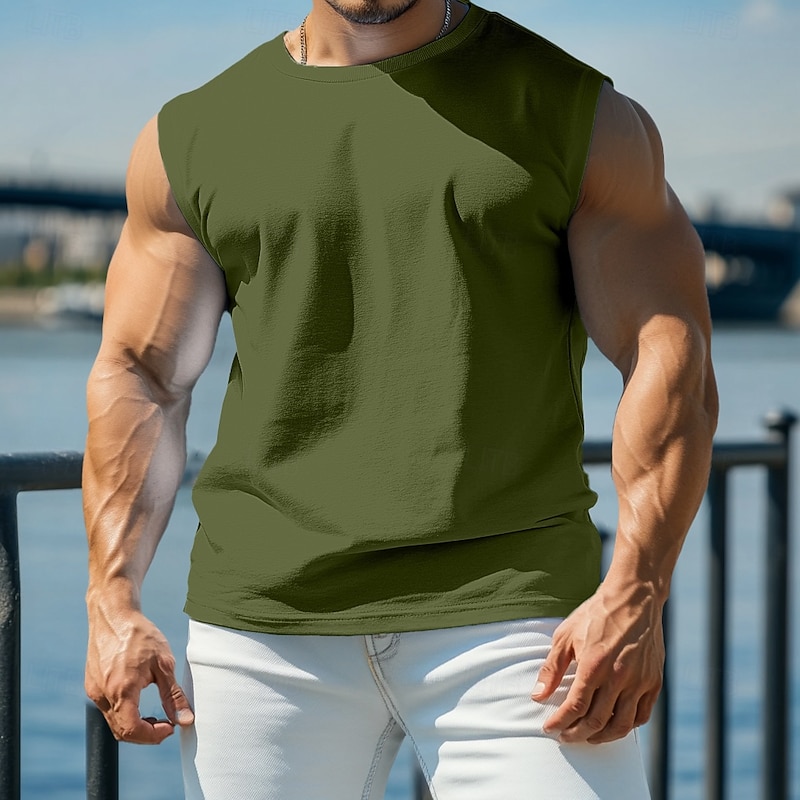 Men's T Shirt Moisture Wicking Shirts Short Sleeve Crew Neck Summer Plain Sports Fashion Lightweight Crewneck Vacation Casual Holiday Black White Red Top Tee for Men2