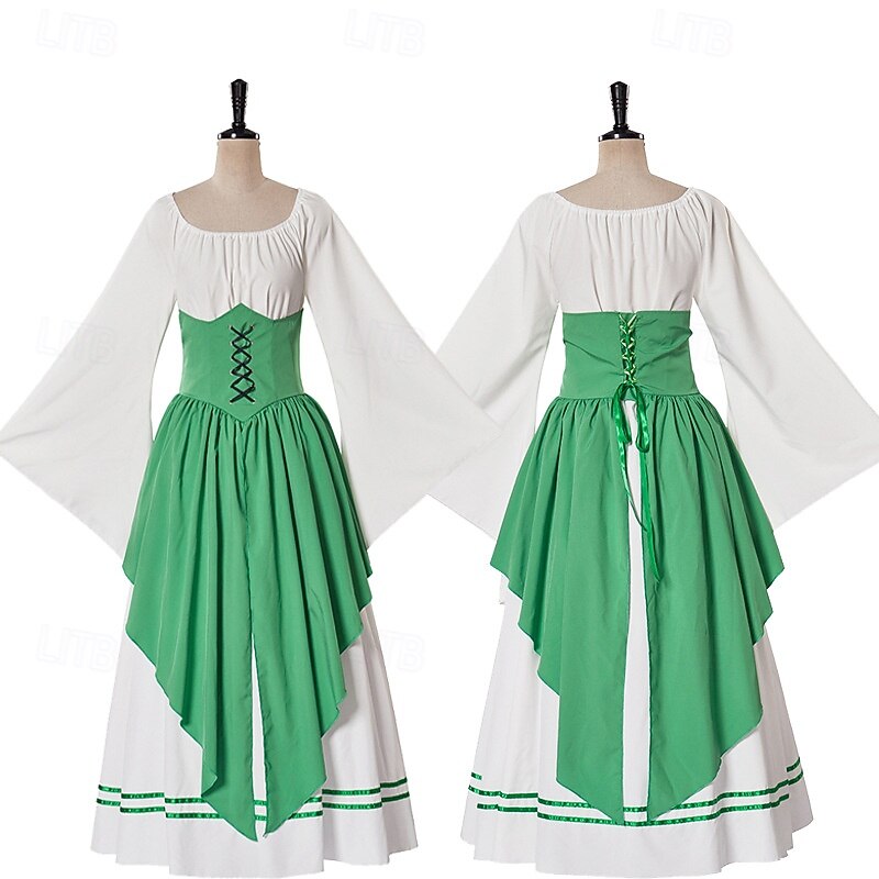 Medieval Renaissance Cocktail Dress Prom Dress Outlander Elven Fancy Dress Women's Halloween Carnival Masquerade LARP Ren Faire Festival Adults' Dress2