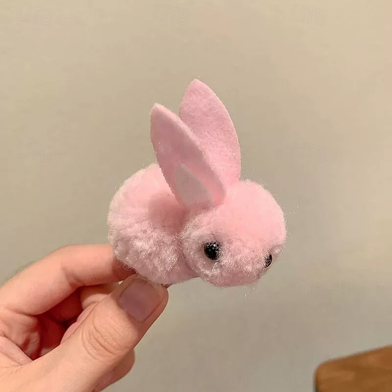 1/3pcs Easter Bunny Hair Clips - Fluffy Plush, Warm 3D Rabbit Design for Women - Perfect for Parties & Casual Wear4