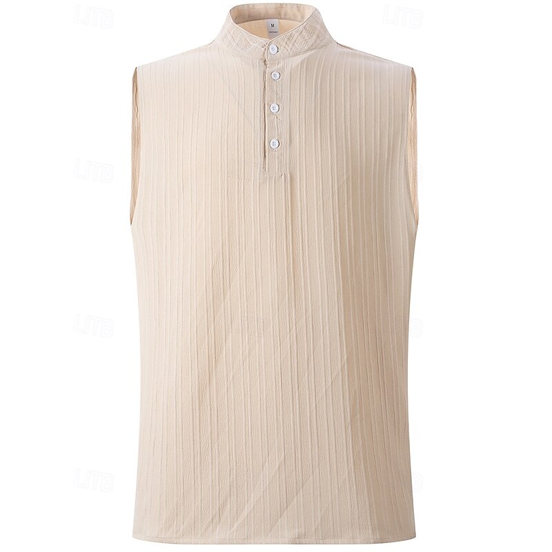 Men's Tank Top Vest Top Undershirt Sleeveless Shirt Sleeveless Standing Collar Summer Plain Fashion Designer Vacation Street Going out Black White Red Top Tee for Men2