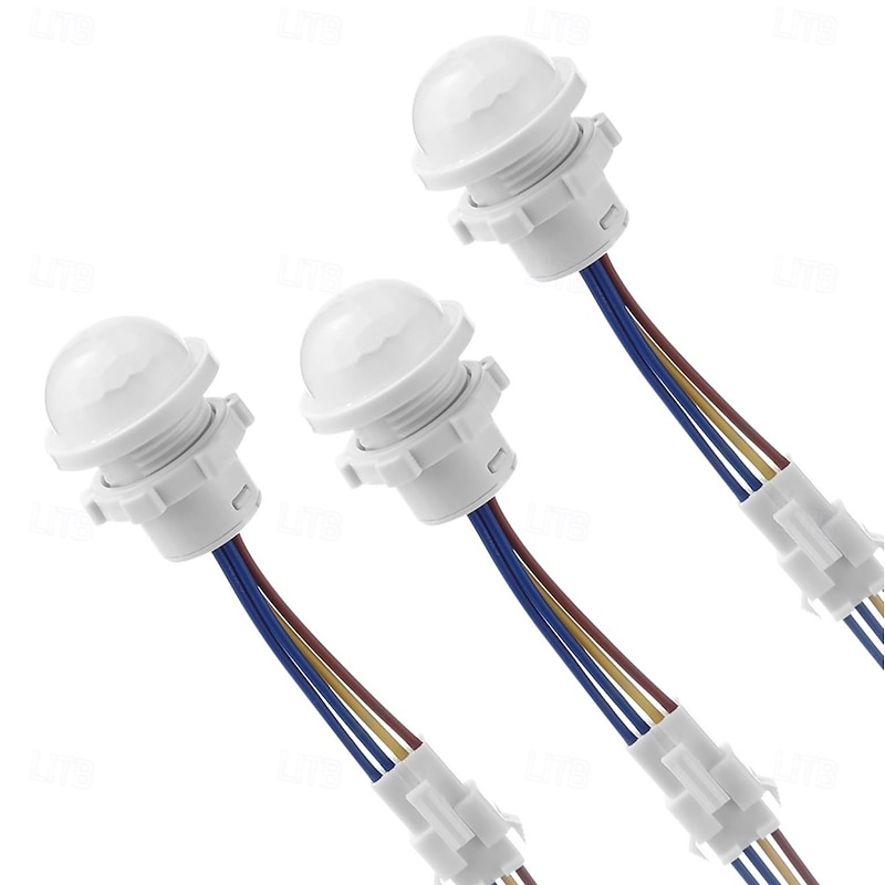 Motion LED Sensor Light Switch PIR Sensor Infrared Detection Switch 110-240V Ceiling Wall Mount Smart Light Switch for Home LED Lamp Bulb Light 3Pcs