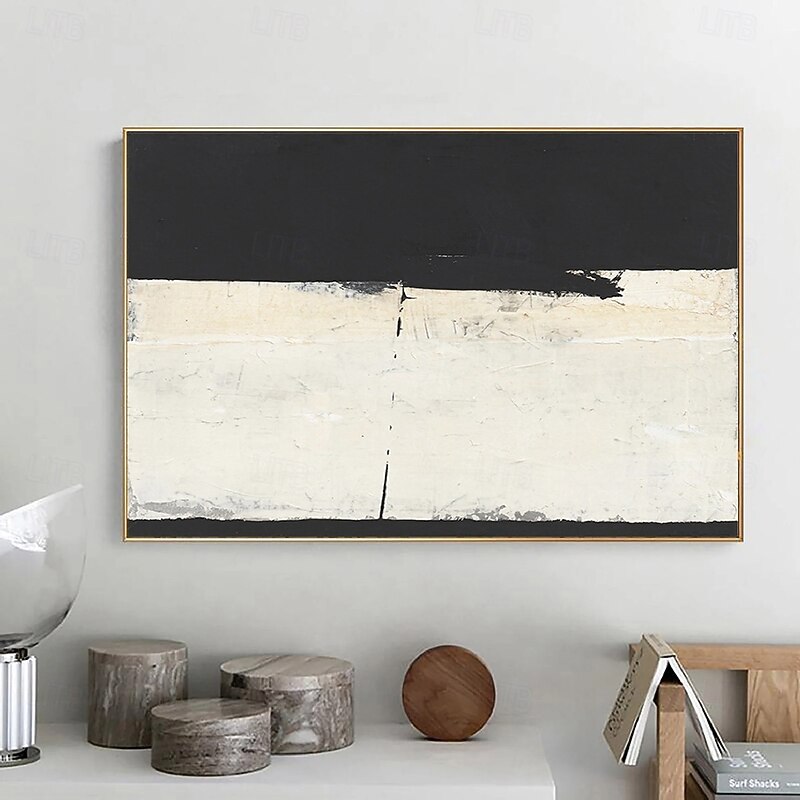 Large abstract oil painting handmade white and black 3D textured abstract painting hand-painted modern  oil painting modern wall art decoration Scandinavian art paintings