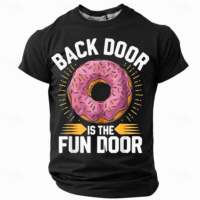 Men's Adult Humor Donuts Funny Slang T Shirt Short Sleeve T shirt 3D Print Crew Neck Shirt Fashion Daily Street Daily Black Red Blue Summer Spring Clothing Apparel S M L XL XXL XXXL4