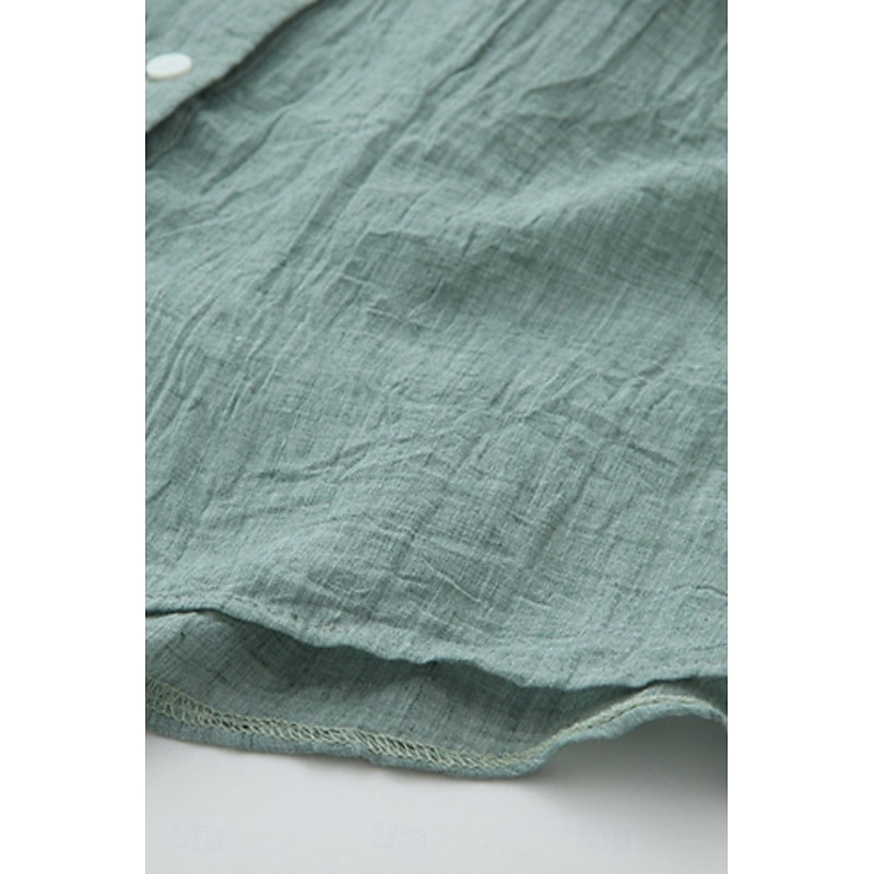 Women's Shirt Cotton Linen Shirts Button Up Blouse Plain Basic Modern Casual Long Sleeve V Neck Regular Tops Daily Going out Buttons Pocket White Navy Blue Green Apricot Gray Summer4